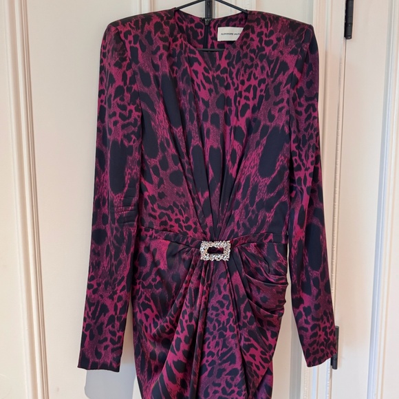 Alexander Vauthier  pink/red leopard print mini Dress size 36 - Picture 2 of 8